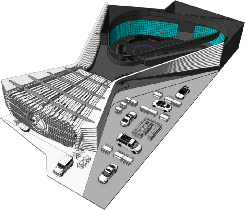 Booth, isometric rendering